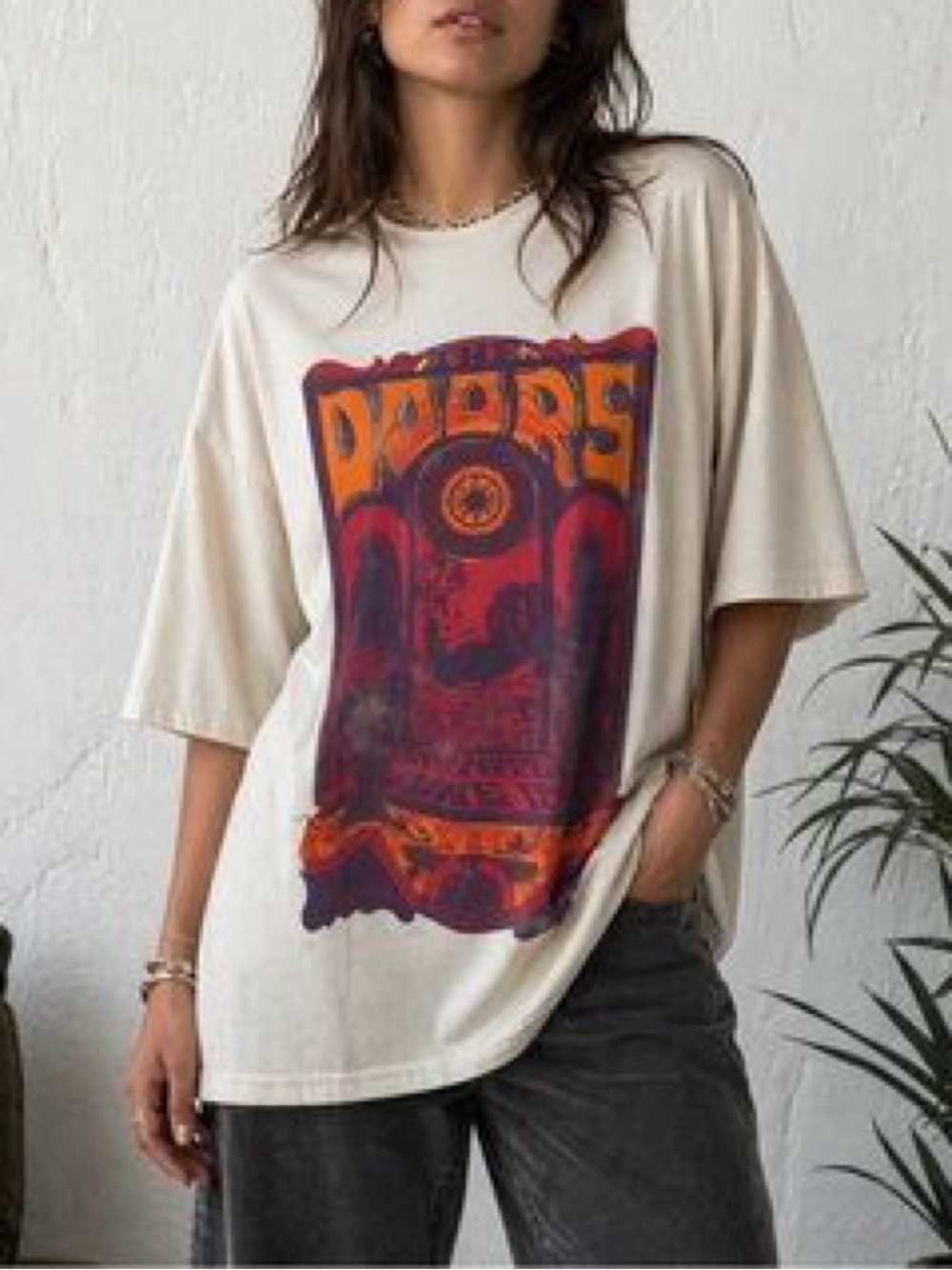 The Doors oversized ivory colored graphic t-shirt, size XXL nwot